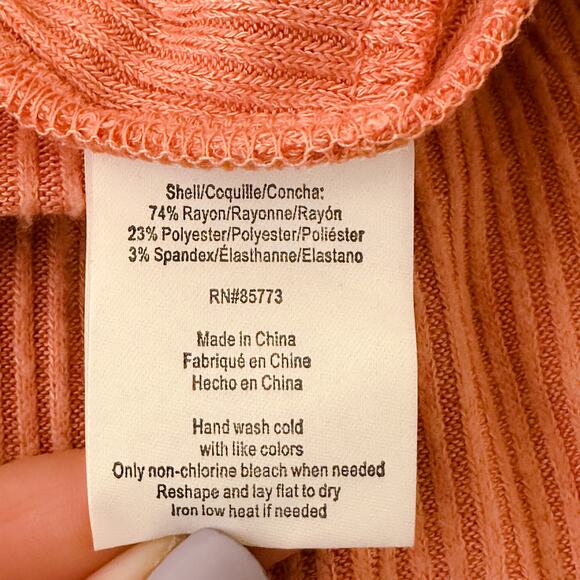 O'Neill Rowen Ribbed Knit Pull On Drawstring Shorts Canyon Coral Clay size M NWT - Picture 8 of 9